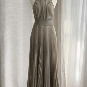 A.L.C. Strapless Silver Maxi Dress